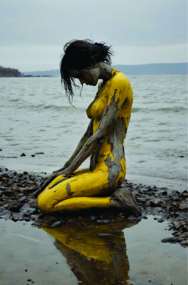 Quadro Mulher Arvore Praia - Imagem 2